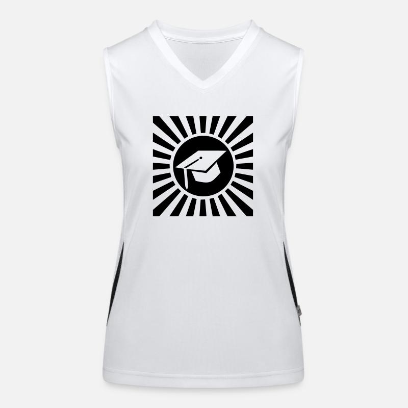 graduation cap Women's Functional Contrast Tank Top