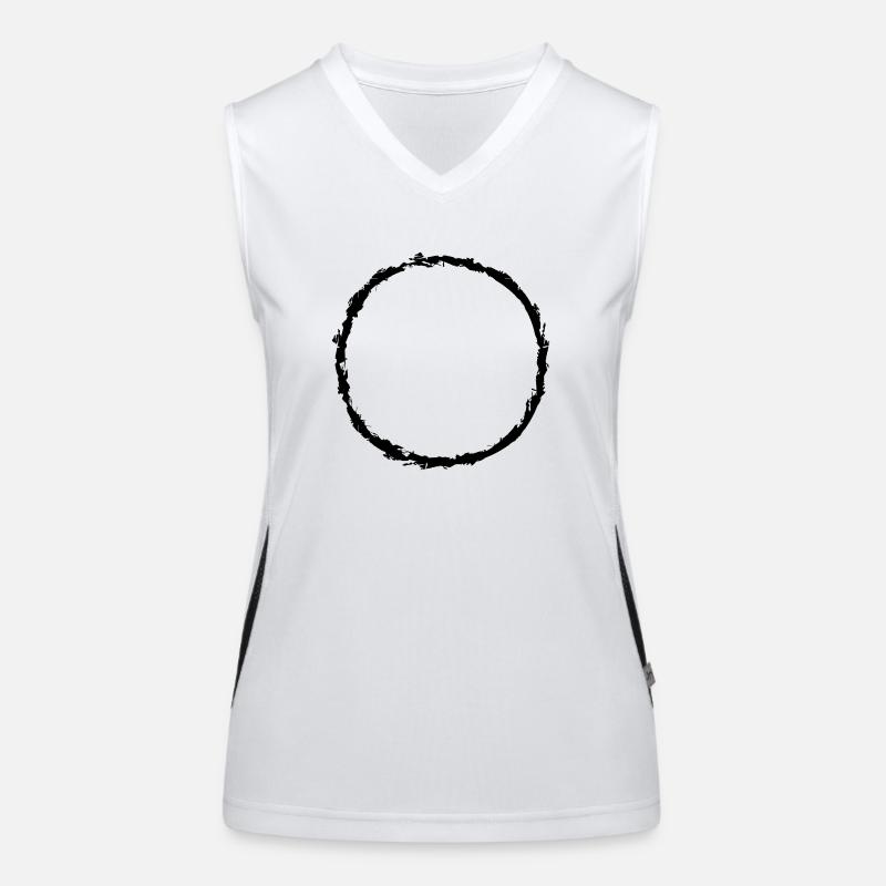 duenner ring risse rund kreis rund streifen linie Funktionelles Kontrast-Tank Top für Frauen