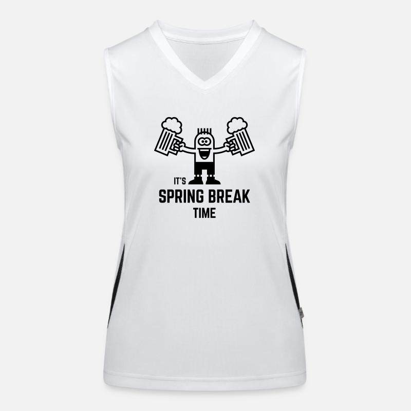 It's Spring Break Time (Beer / 1C) Women's Functional Contrast Tank Top
