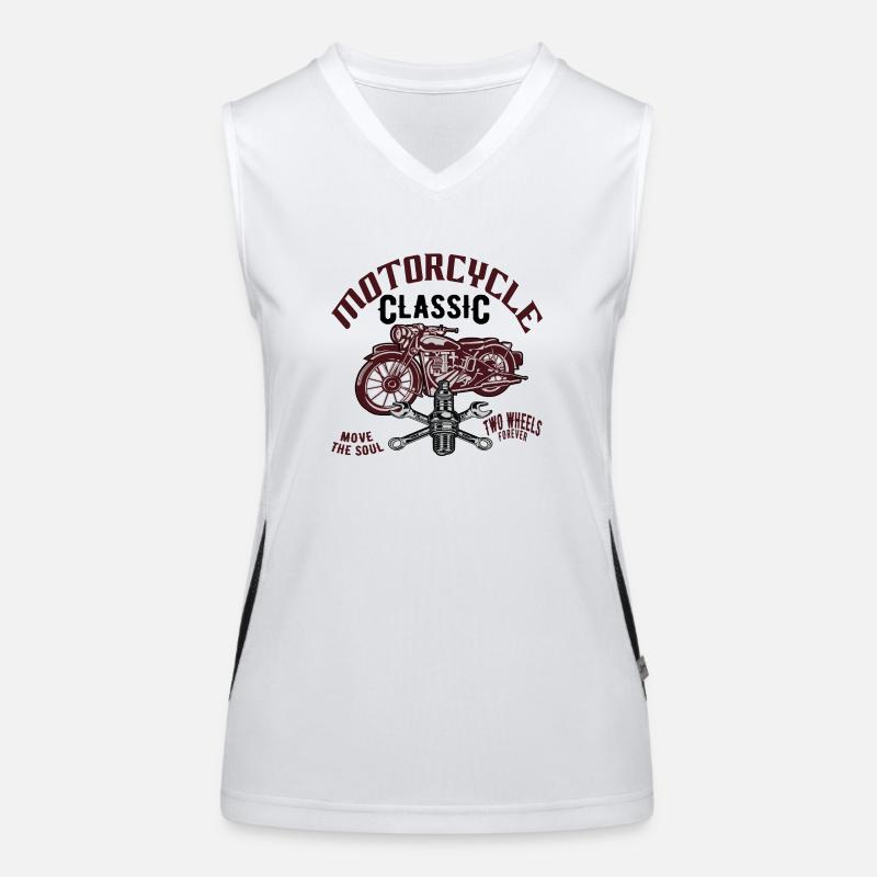 Moto classique de mécanicien, chemise Oldtimer Débardeur respirant contrasté Femme