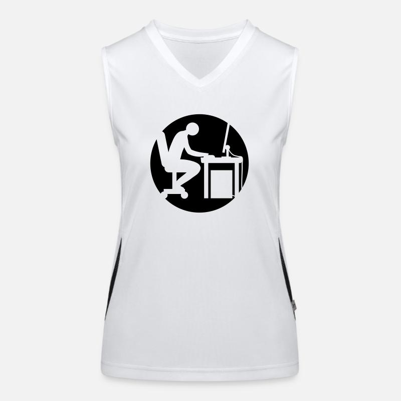 Logo de nerd ordinateur Bureau Débardeur respirant contrasté Femme