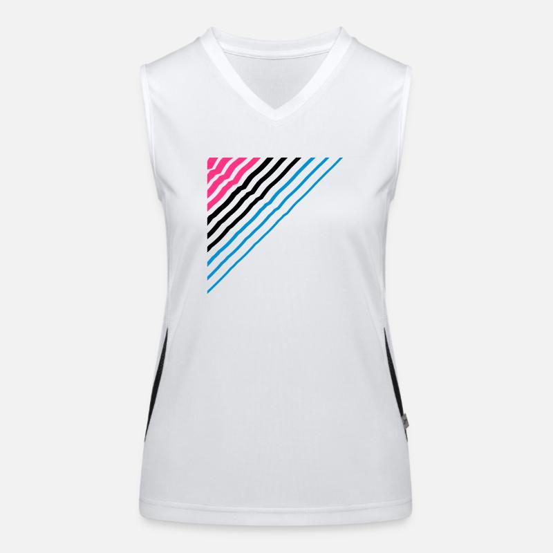 Triangular shape lines Many lines pattern Women's Functional Contrast Tank Top