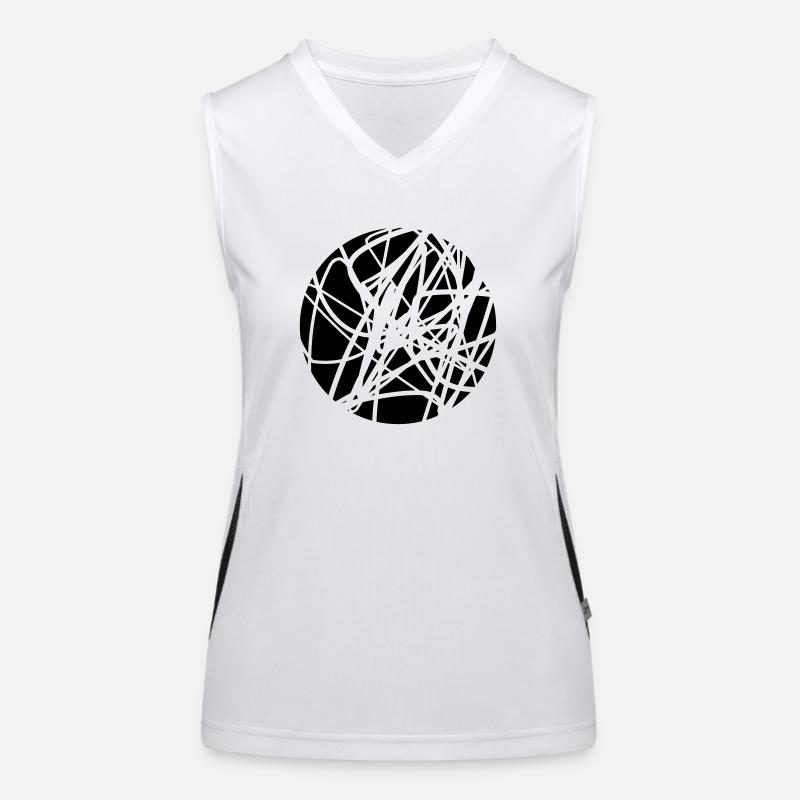 Scribbled chaotic strokes pattern Women's Functional Contrast Tank Top