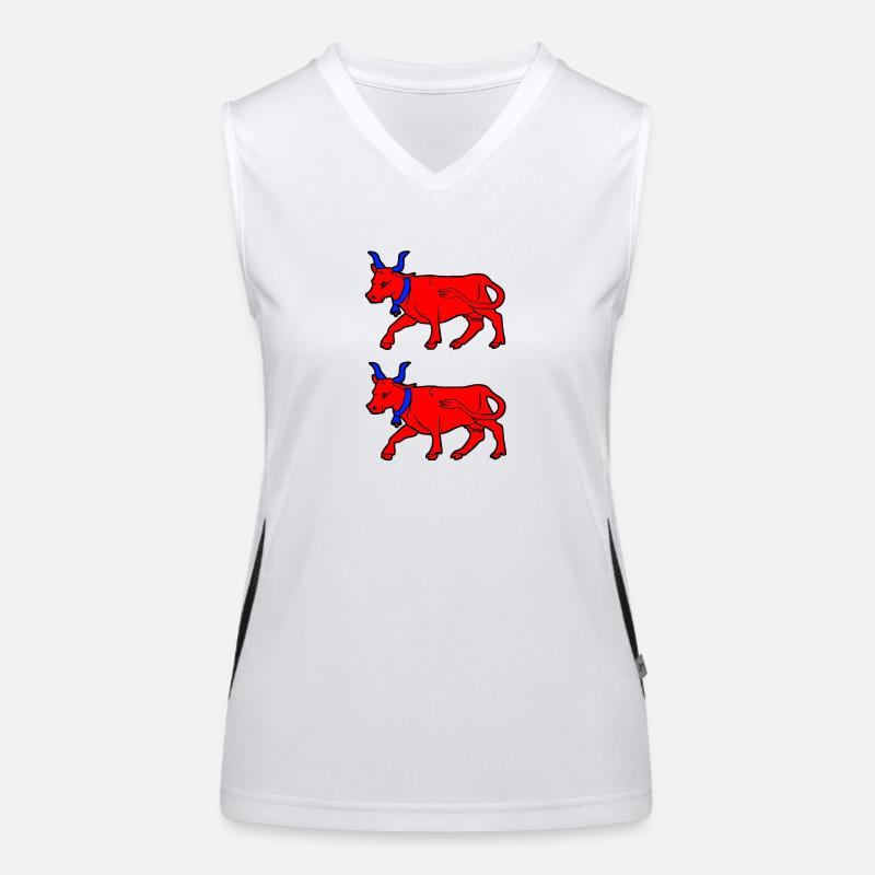 Pays de Béarn red cows Women's Functional Contrast Tank Top