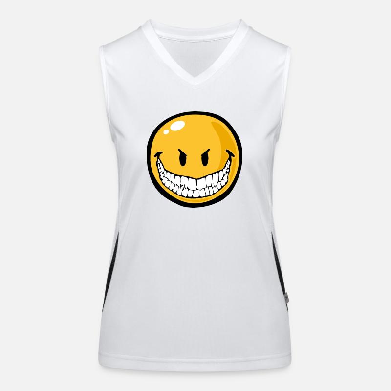 Smiley evil grin Funktionelles Kontrast-Tank Top für Frauen