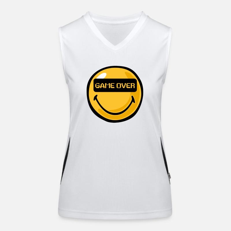 Smiley Game Over Funktionelles Kontrast-Tank Top für Frauen