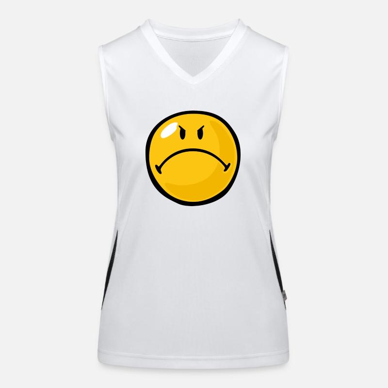 Smiley Anger Riled Women's Functional Contrast Tank Top