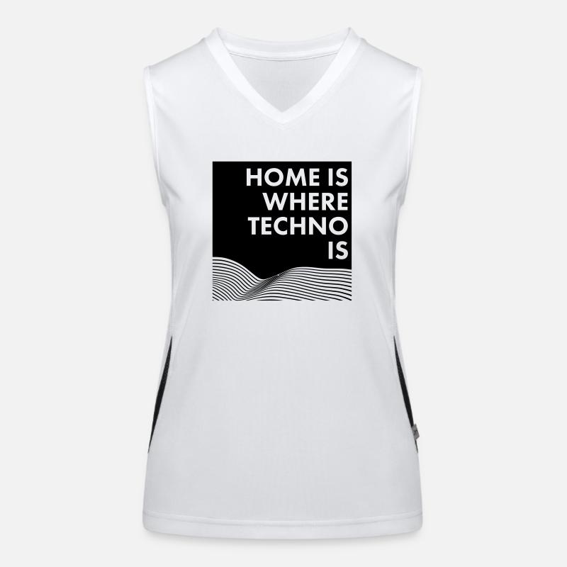 Home Is Where Techno Is Women's Functional Contrast Tank Top