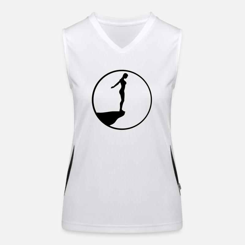 Cliff Diver Logo Design Women's Functional Contrast Tank Top