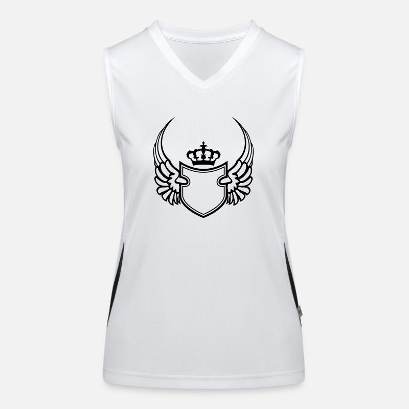 blank area crown shield emblem king wing emblem fr Women's Functional Contrast Tank Top