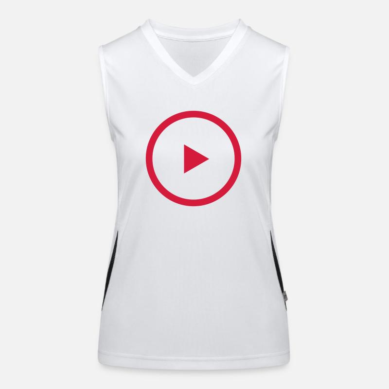 PLAY BUTTON Funktionelles Kontrast-Tank Top für Frauen