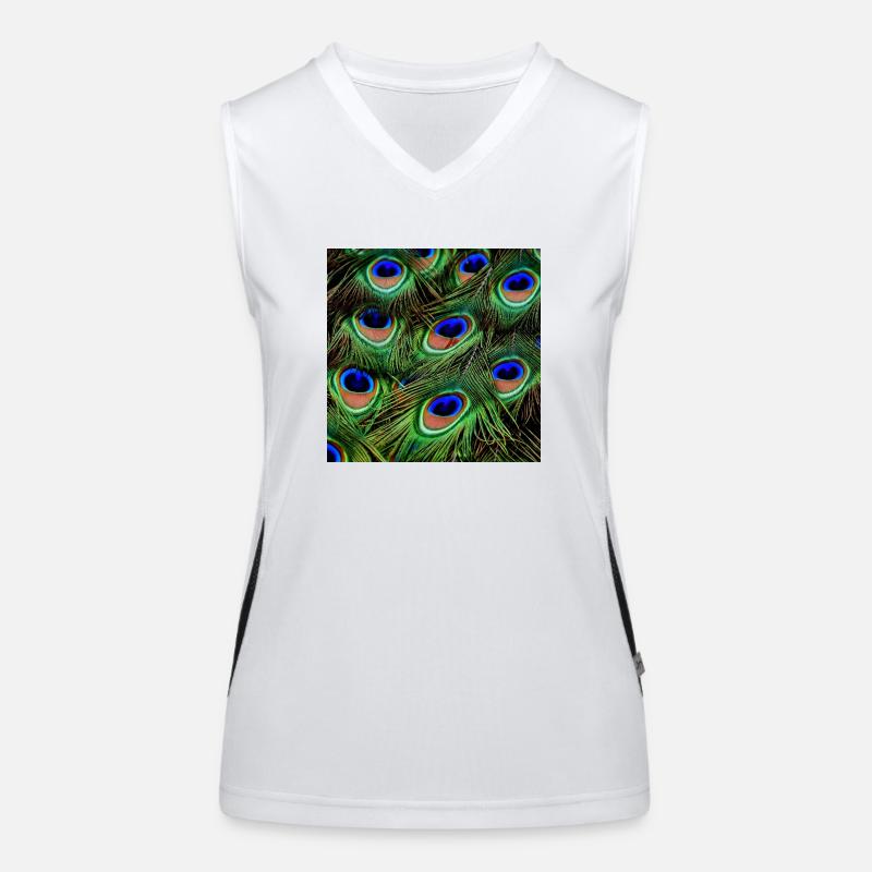 Pfauenfedern Funktionelles Kontrast-Tank Top für Frauen