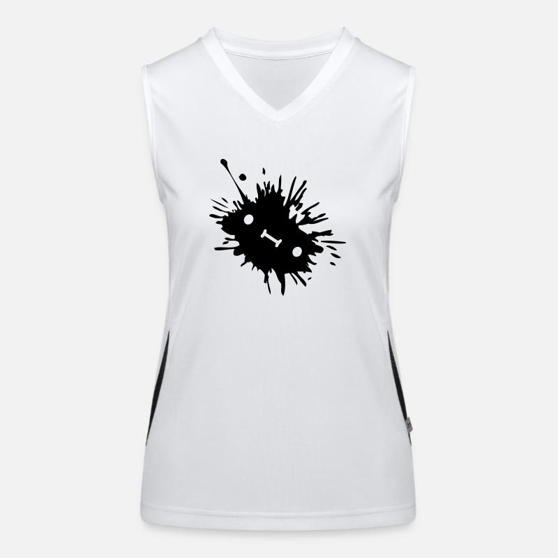 Tintenfleck mit Gesicht Funktionelles Kontrast-Tank Top für Frauen