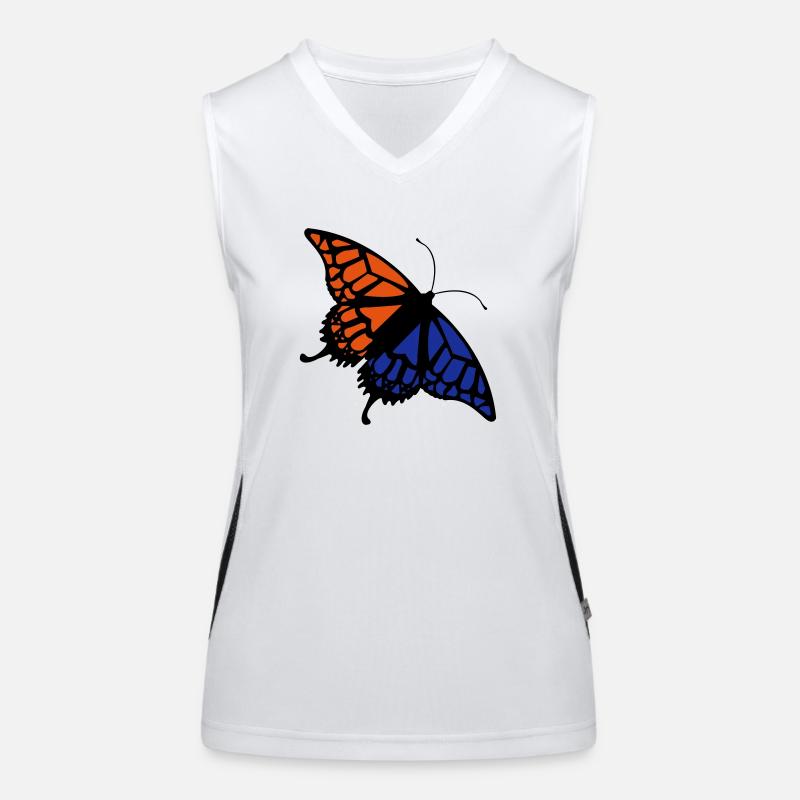 Butterfly (colors customizable) - Women's Functional Contrast Tank Top - white/black