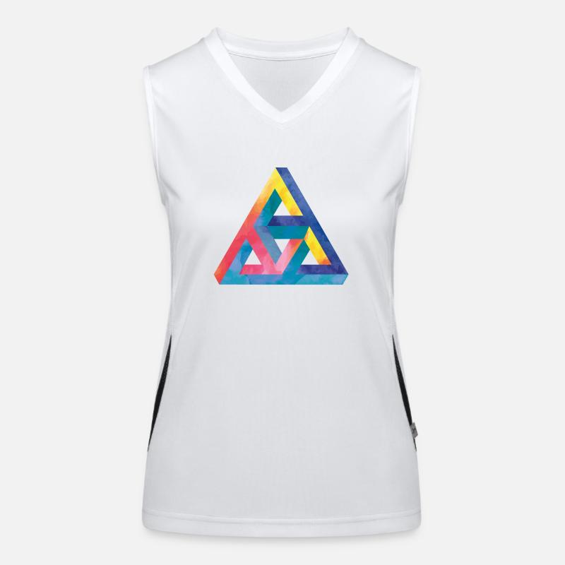 Triangle d'illusion d'optique Escher Débardeur respirant contrasté Femme