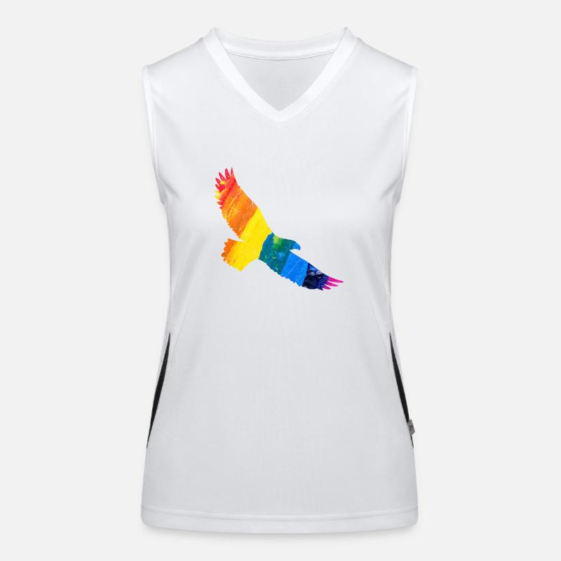 Regenbogen Adler Geschenkidee Funktionelles Kontrast-Tank Top für Frauen