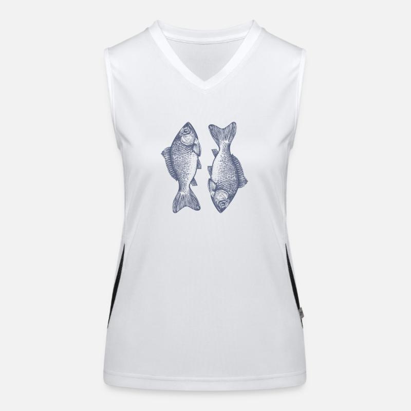 The symmetrical fish Women's Functional Contrast Tank Top