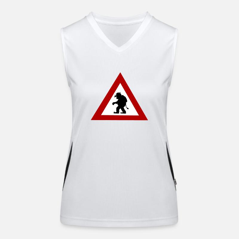 Troll danger sign Women's Functional Contrast Tank Top