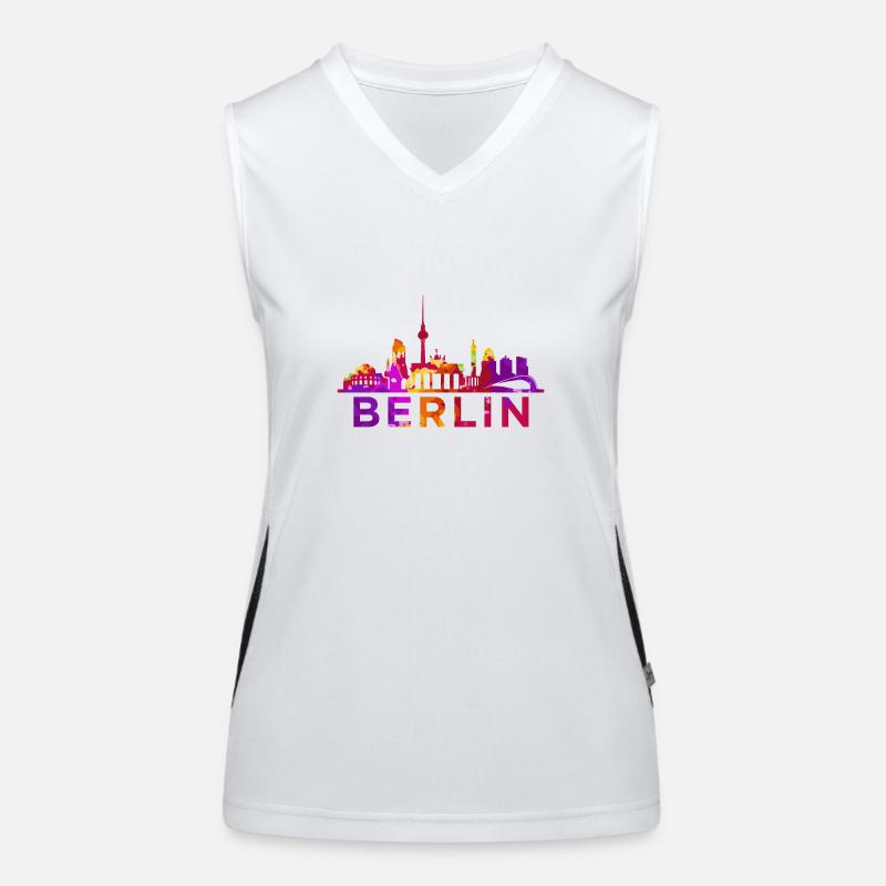 Berlin Skyline Impression Souvenir Cadeau Idée Débardeur respirant contrasté Femme