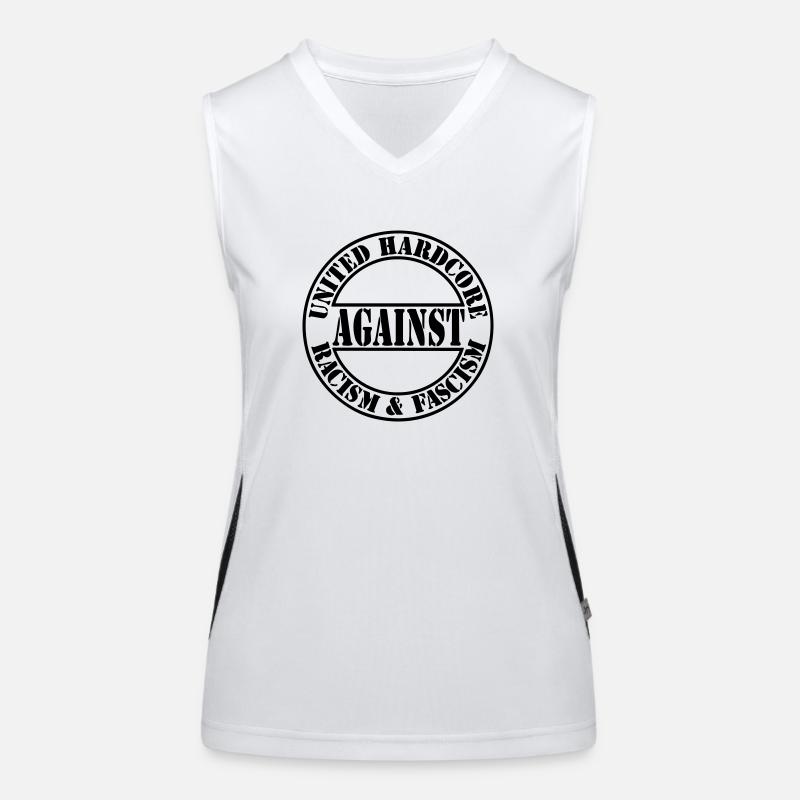 Hardcore against racism Funktionelles Kontrast-Tank Top für Frauen