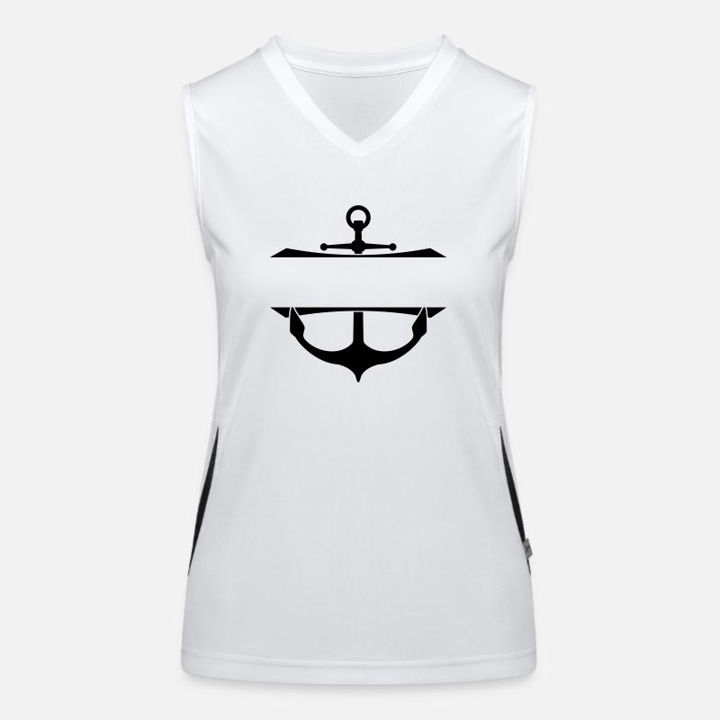 Text einfügen Anker Funktionelles Kontrast-Tank Top für Frauen