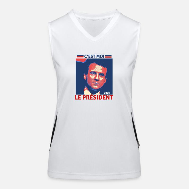 Emmanuel Macron, Präsident des Präsidenten 2022 Funktionelles Kontrast-Tank Top für Frauen
