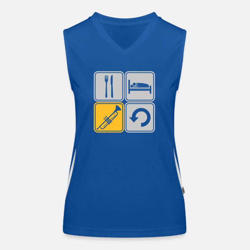 Trompete Eat Sleep Funktionelles Kontrast-Tank Top für Frauen
