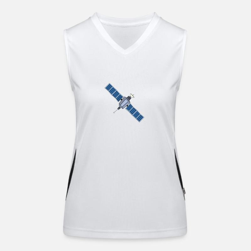 Schwebender Satellit Funktionelles Kontrast-Tank Top für Frauen