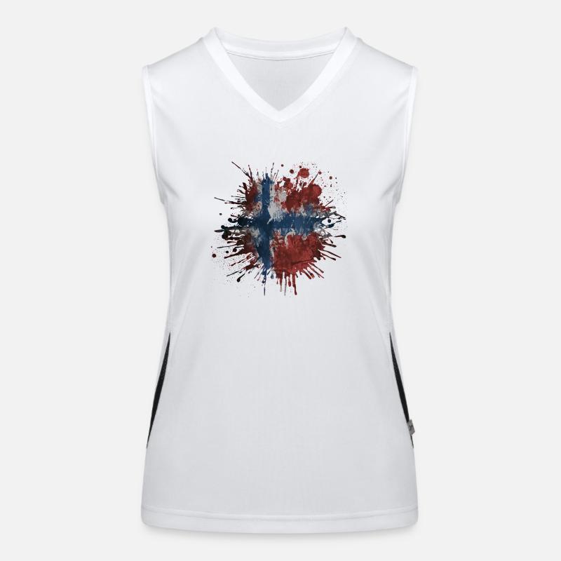 Norge Norway Norden Scandinavia Viking Graffitti Women's Functional Contrast Tank Top