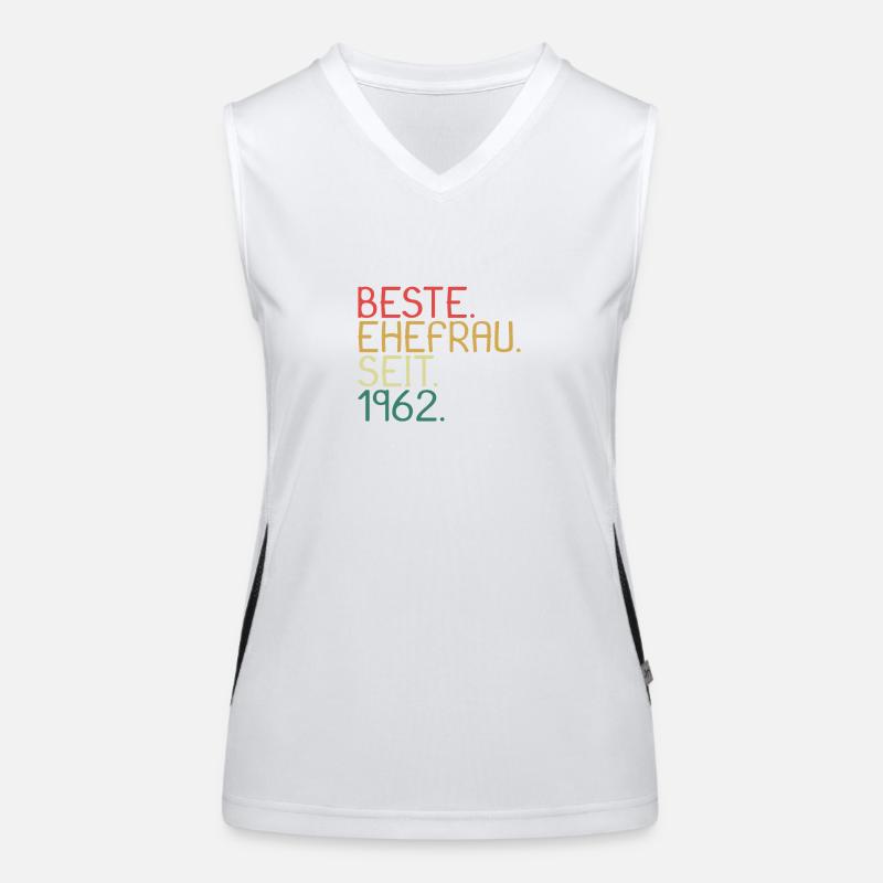Beste Ehefrau Seit 1962 - Jahrestag Geschenk Funktionelles Kontrast-Tank Top für Frauen