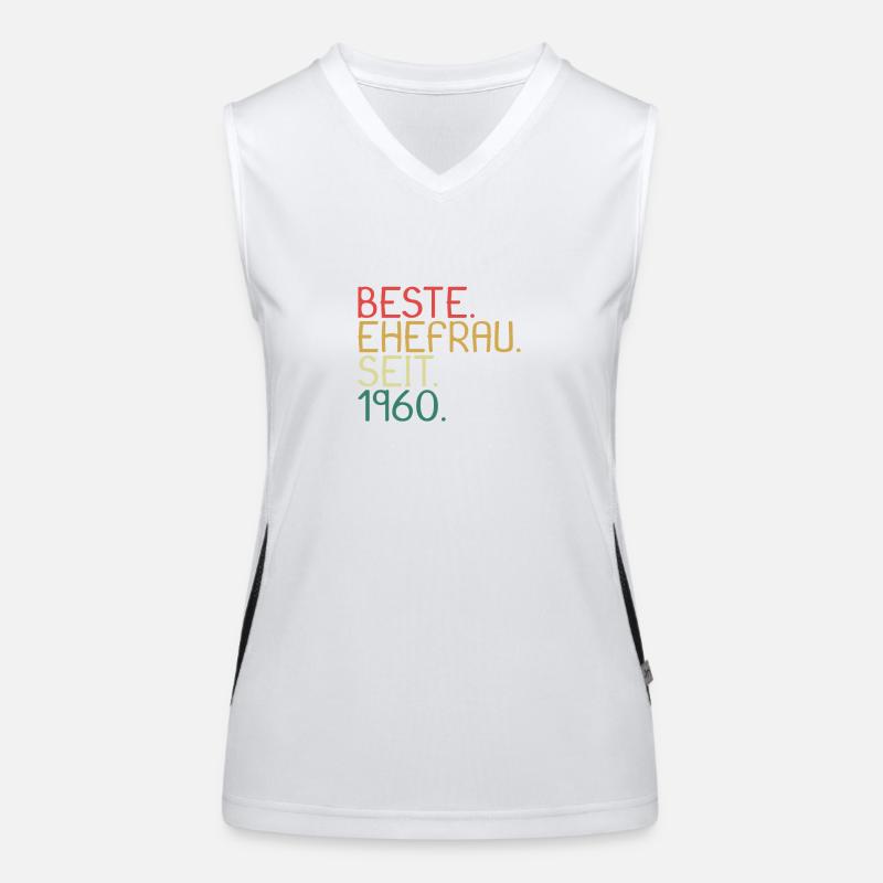 Beste Ehefrau Seit 1960 - Jahrestag Geschenk Funktionelles Kontrast-Tank Top für Frauen