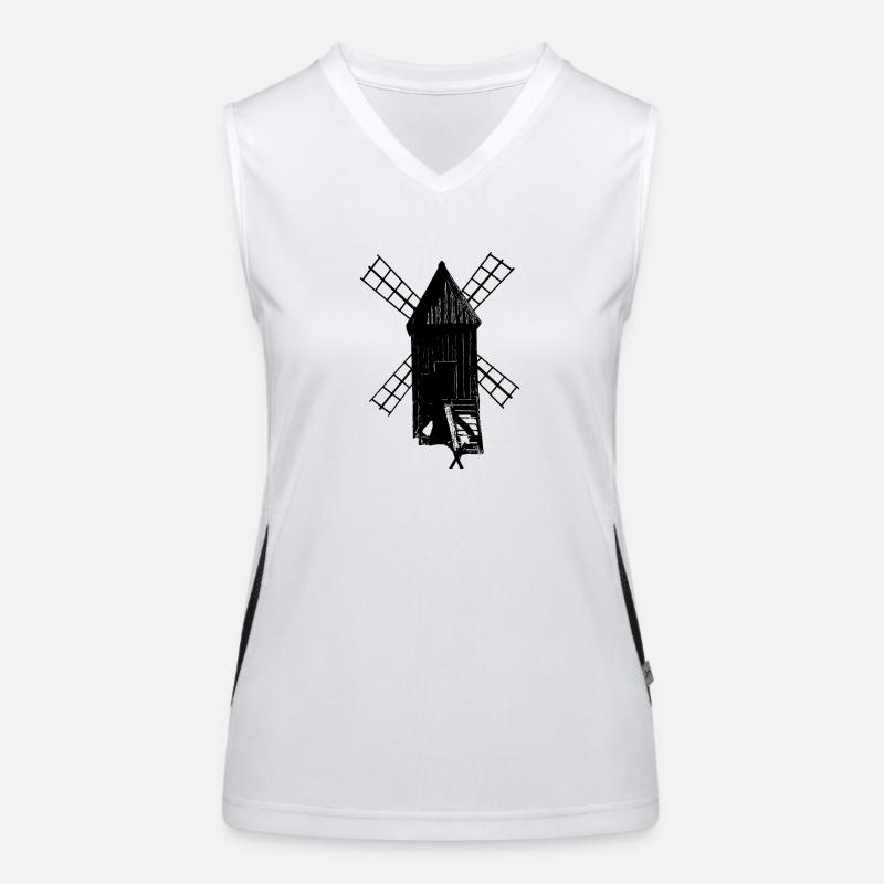 Historic Windmill Wasteland Women's Functional Contrast Tank Top