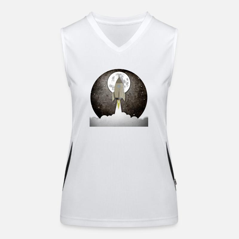 Round old rocket background Women's Functional Contrast Tank Top