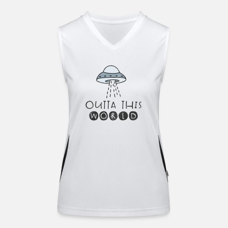 UFO SCIFI UFOS ALIENS WORLDS ALIEN SPACE MOTIF Women's Functional Contrast Tank Top