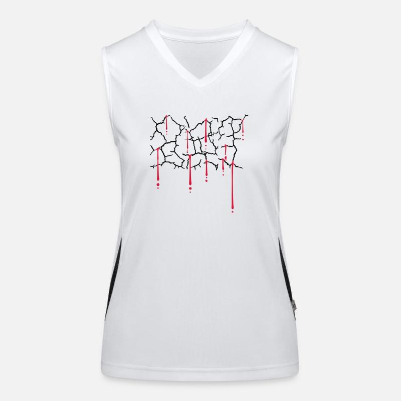 Blut Tropfen Risse Muster Funktionelles Kontrast-Tank Top für Frauen