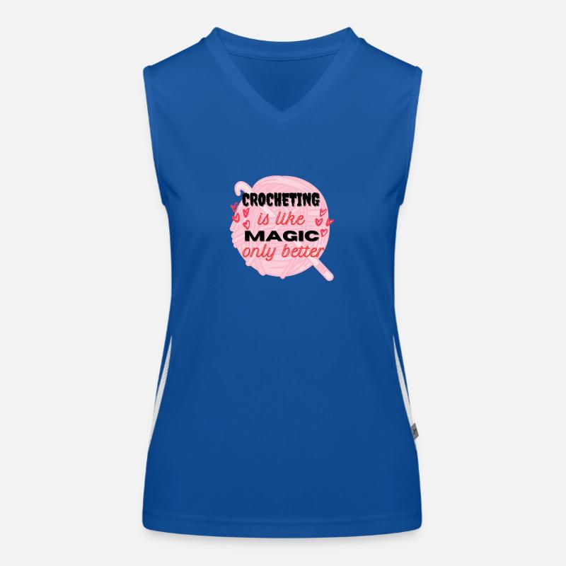 Crocheting is like Magic, only better pink wool Women's Functional Contrast Tank Top