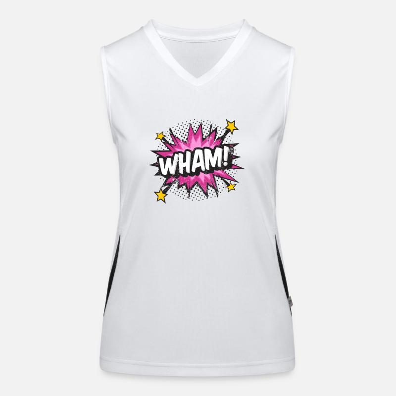 WHAM COMIC COMICSTYLE CARTOON COMICS STYLE MOTIVE Funktionelles Kontrast-Tank Top für Frauen