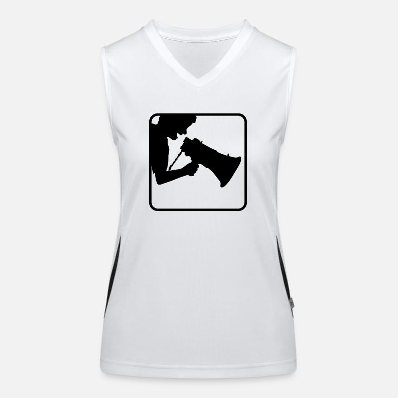 Sprecher Rede Megafon Propaganda Funktionelles Kontrast-Tank Top für Frauen
