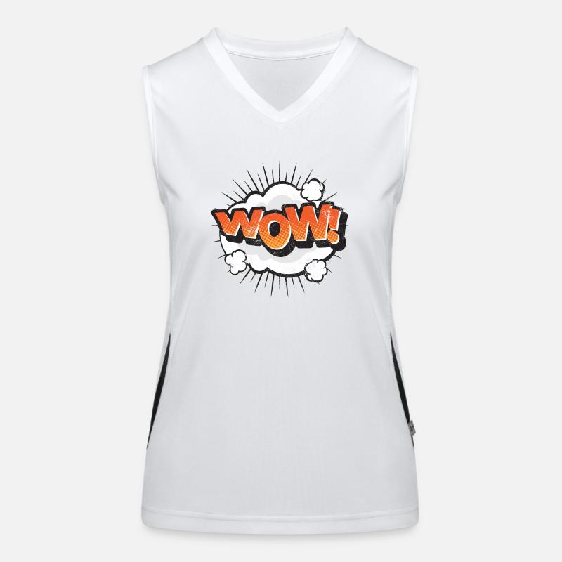 WOW COMIC COMICSTYLE GRAFFITI 80s MOTIV GESCHENK Funktionelles Kontrast-Tank Top für Frauen