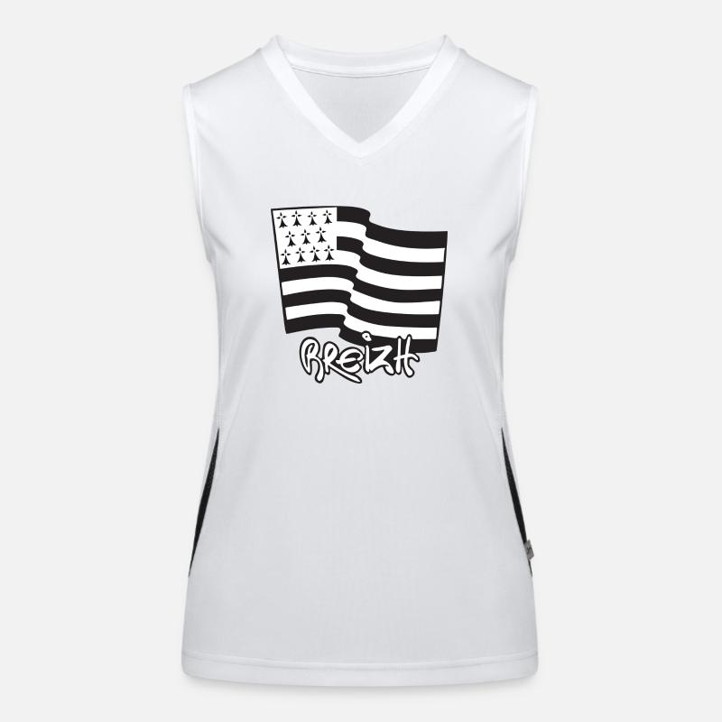 logo Blanc Débardeur respirant contrasté Femme