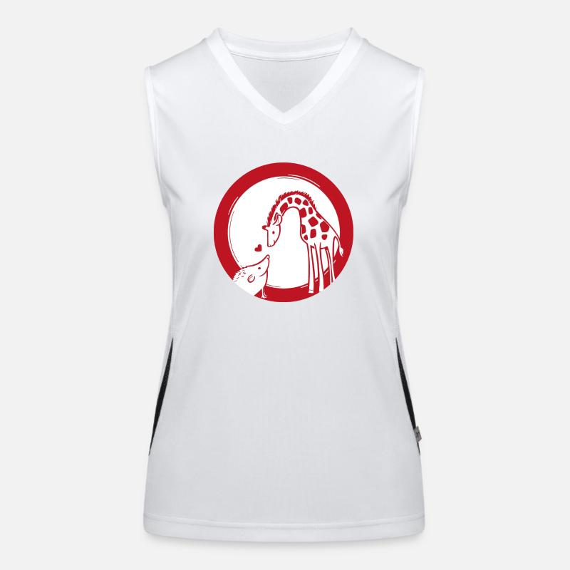 Giraffe und Igel Funktionelles Kontrast-Tank Top für Frauen