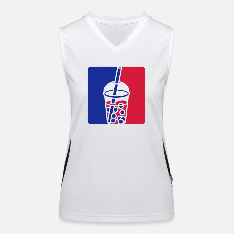 Blau Rot Bubble Tea Funktionelles Kontrast-Tank Top für Frauen