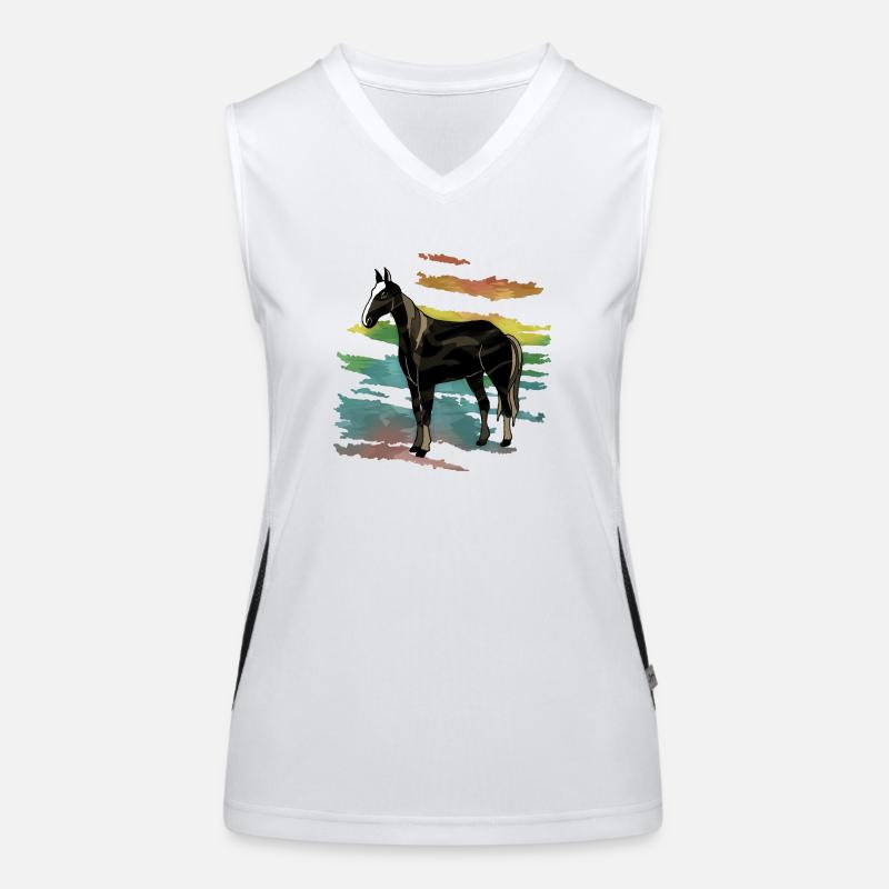 Pferd Funktionelles Kontrast-Tank Top für Frauen