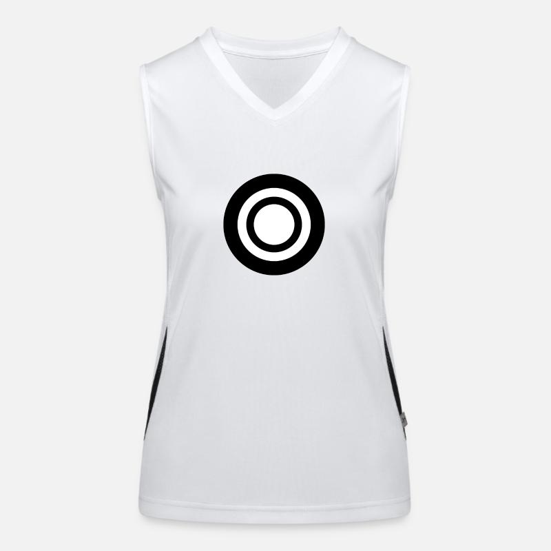 Black and white minimalist circle Women's Functional Contrast Tank Top