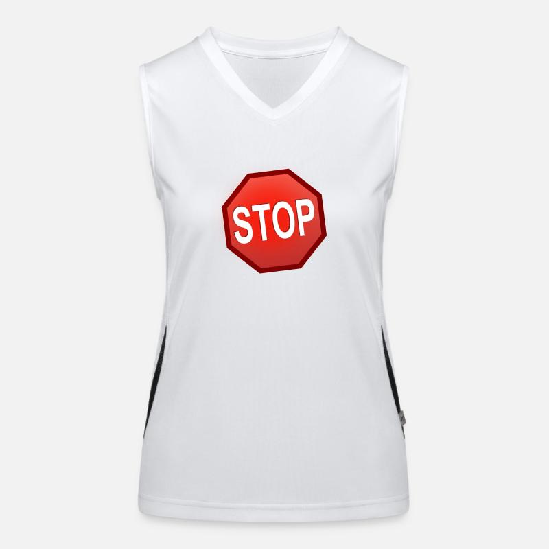 Stop Schild Funktionelles Kontrast-Tank Top für Frauen
