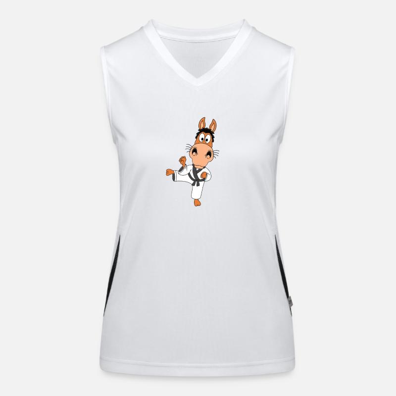 PFERD - KARATE - JUDO - SELBSTVERTEIDIGUNG - SPORT Funktionelles Kontrast-Tank Top für Frauen