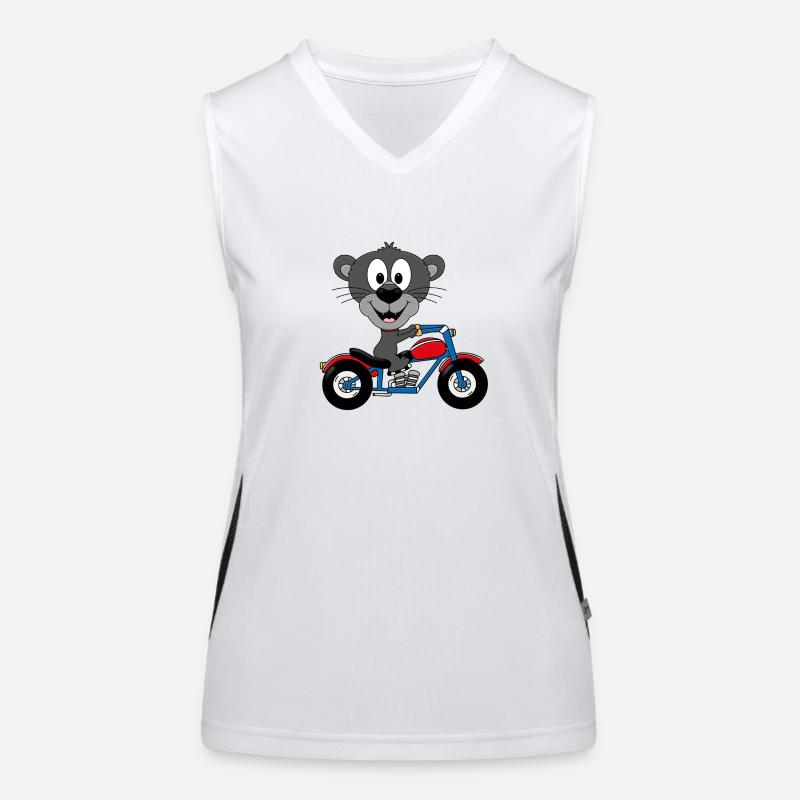 PANTHER - MOTORRAD - BIKER - TIERISCH - TIER Funktionelles Kontrast-Tank Top für Frauen