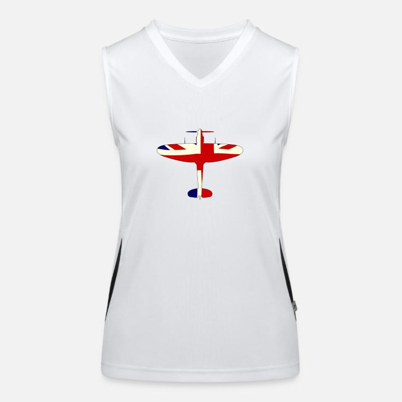 World War 2 Fighter Union Jack Silhouette Funktionelles Kontrast-Tank Top für Frauen