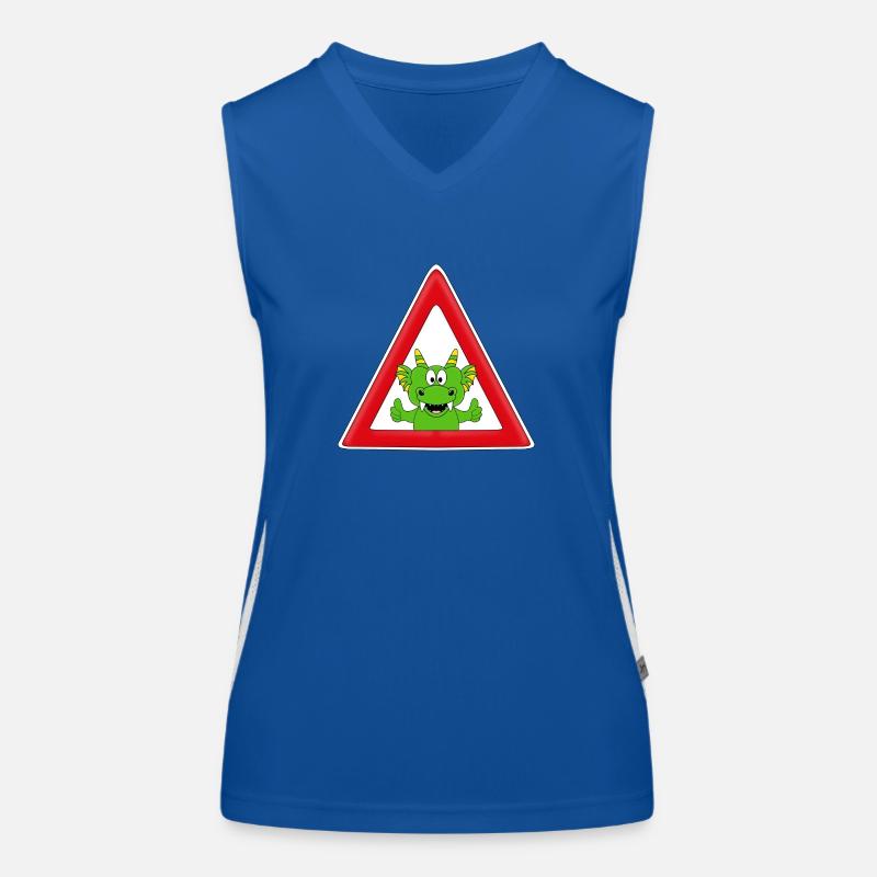 ACHTUNG DRACHE - KINDER - BABYS - TIERISCH Funktionelles Kontrast-Tank Top für Frauen