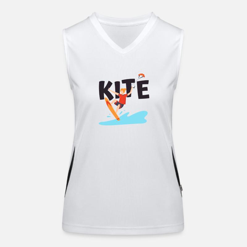 Kitesurf | logo et dessin Kite pour Kitesurfer Débardeur respirant contrasté Femme
